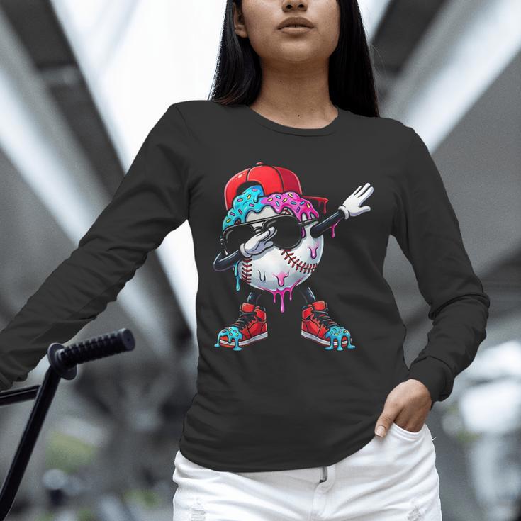 Baseball Ice Cream Drip Dabbing Sports Sprinkles For Boys Unisex Long Sleeve T-Shirt Baseball Ice Cream Drip Dabbing Sports Sprinkles For Boys Unisex Long Sleeve T-Shirt