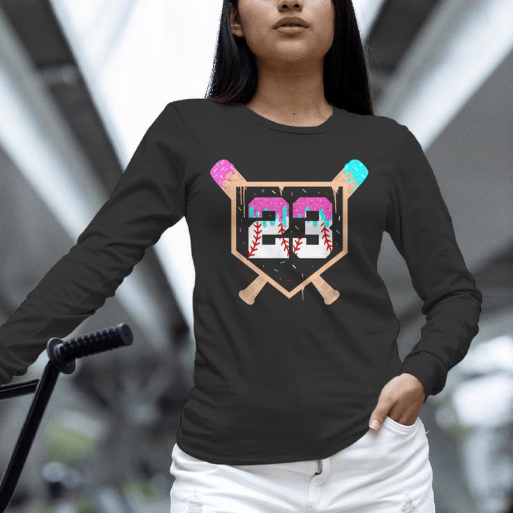 Baseball Ice Cream Drip Number 23 Player 23rd Birthday Unisex Long Sleeve T-Shirt Baseball Ice Cream Drip Number 23 Player 23rd Birthday Unisex Long Sleeve T-Shirt