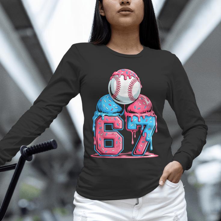 Baseball Ice Cream Drip Six Seven Gen Alpha Meme 67 Unisex Long Sleeve T-Shirt Baseball Ice Cream Drip Six Seven Gen Alpha Meme 67 Unisex Long Sleeve T-Shirt