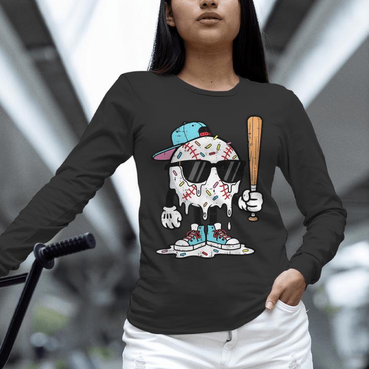 Baseball Ice Cream Drip Sports Boys Kids Youth Men Unisex Long Sleeve T-Shirt Baseball Ice Cream Drip Sports Boys Kids Youth Men Unisex Long Sleeve T-Shirt