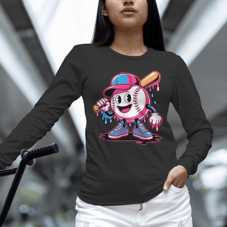 Baseball Ice Cream Shirt Cool Baseball Drip For Boys Unisex Long Sleeve T-Shirt