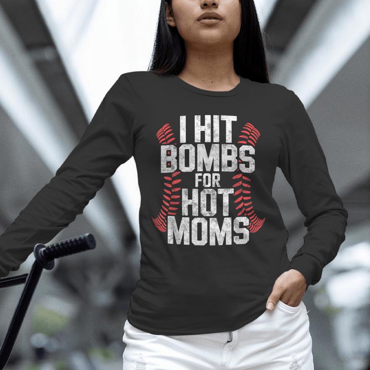 Baseball Joke Tee I Hit Bombs For Hot Moms Player Pitcher Unisex Long Sleeve T-Shirt Baseball Joke Tee I Hit Bombs For Hot Moms Player Pitcher Unisex Long Sleeve T-Shirt