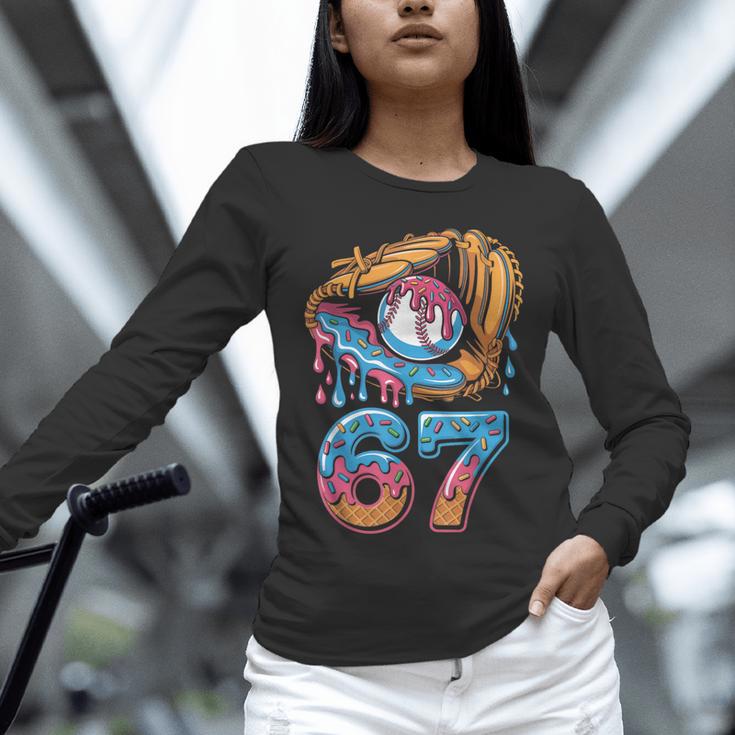 Baseball Player 67 Number 67th Sports Ice Cream Drip Unisex Long Sleeve T-Shirt Baseball Player 67 Number 67th Sports Ice Cream Drip Unisex Long Sleeve T-Shirt