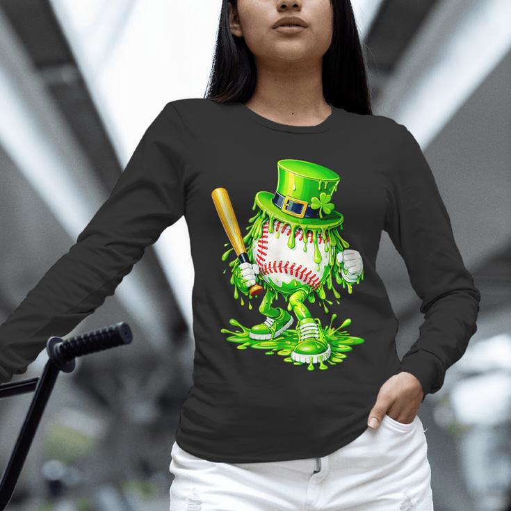 Baseball Player Ice Cream Drip Shamrocks St Patrick's Day Unisex Long Sleeve T-Shirt Baseball Player Ice Cream Drip Shamrocks St Patrick's Day Unisex Long Sleeve T-Shirt