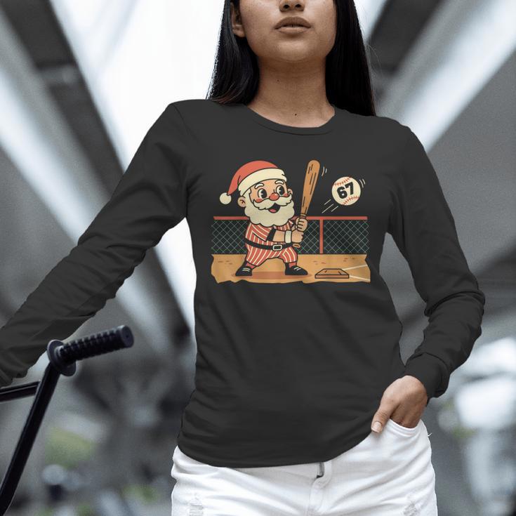 Baseball Santa 67 Christmas Xmas Boys Retro Unisex Long Sleeve T-Shirt Baseball Santa 67 Christmas Xmas Boys Retro Unisex Long Sleeve T-Shirt