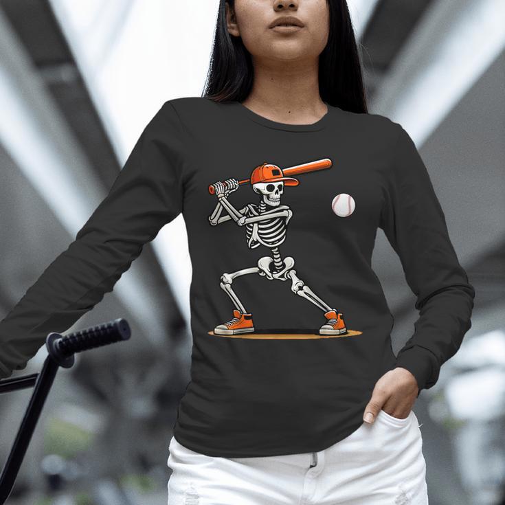 Baseball Skeleton Spooky Boys Halloween Baseball Player Unisex Long Sleeve T-Shirt Baseball Skeleton Spooky Boys Halloween Baseball Player Unisex Long Sleeve T-Shirt