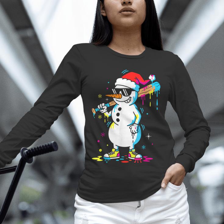 Baseball Snowman Drip Cool Christmas Men Boys Girls Unisex Long Sleeve T-Shirt Baseball Snowman Drip Cool Christmas Men Boys Girls Unisex Long Sleeve T-Shirt