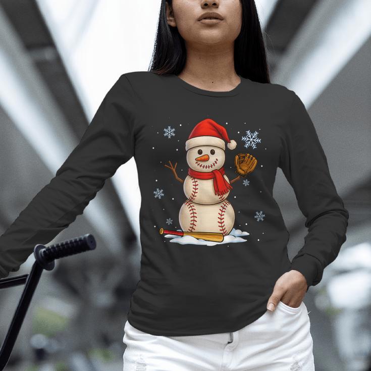 Baseball Snowman Merry Christmas Holiday Sports Xmas Pajamas Unisex Long Sleeve T-Shirt Baseball Snowman Merry Christmas Holiday Sports Xmas Pajamas Unisex Long Sleeve T-Shirt