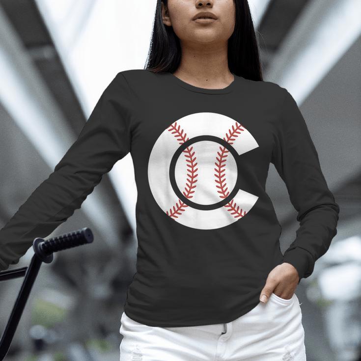 Baseball Sport Player Graphic Monogram Initial Letter C Unisex Long Sleeve T-Shirt Baseball Sport Player Graphic Monogram Initial Letter C Unisex Long Sleeve T-Shirt