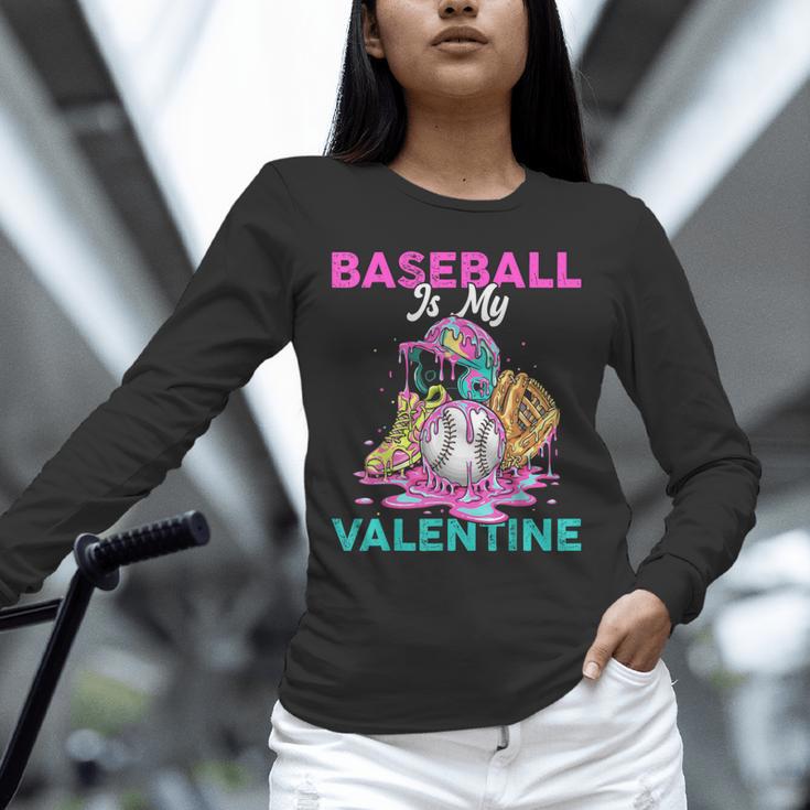 Baseball Is My Valentine Ice Cream Drip Crossed Bats Sport Unisex Long Sleeve T-Shirt Baseball Is My Valentine Ice Cream Drip Crossed Bats Sport Unisex Long Sleeve T-Shirt