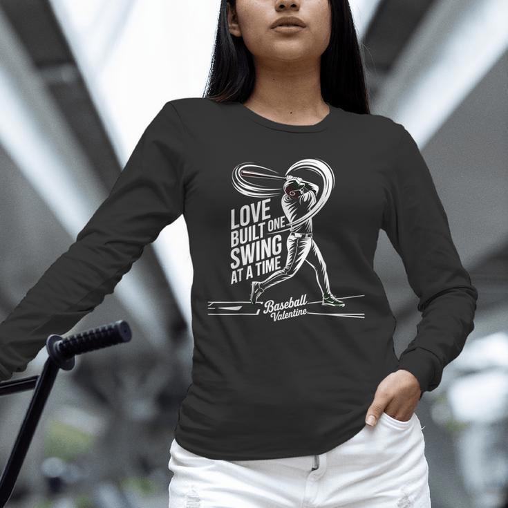 Baseball Valentine Love Built One Swing At A Time Tee Unisex Long Sleeve T-Shirt Baseball Valentine Love Built One Swing At A Time Tee Unisex Long Sleeve T-Shirt