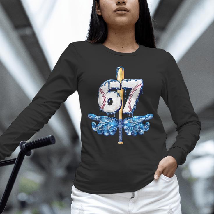 Blue Camo Baseball 67 Six Seven Camo Ice Cream Drip Boy Teen Unisex Long Sleeve T-Shirt Blue Camo Baseball 67 Six Seven Camo Ice Cream Drip Boy Teen Unisex Long Sleeve T-Shirt
