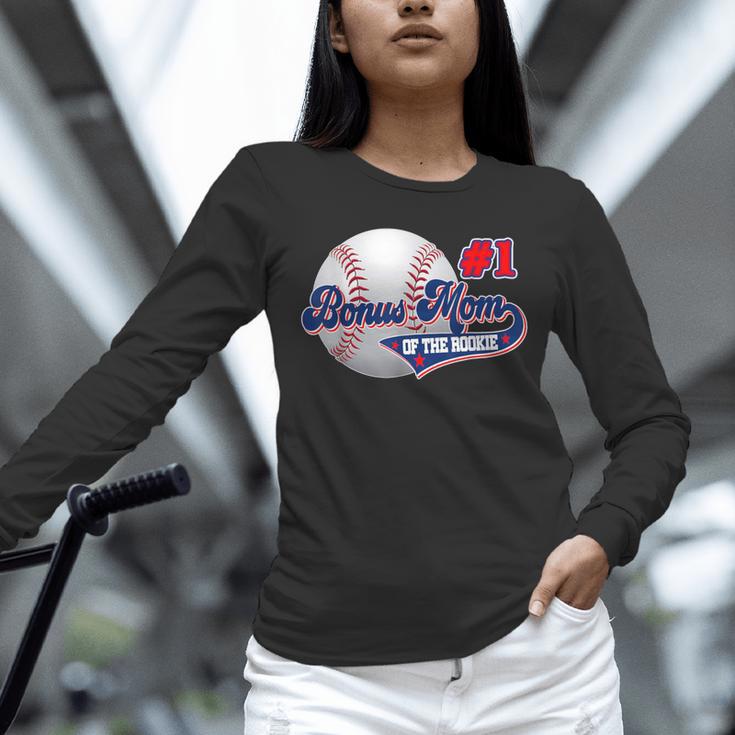Bonus Mom Rookie Of Year 1st Birthday Baseball Theme Unisex Long Sleeve T-Shirt