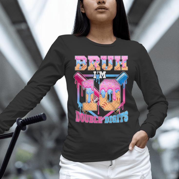 Boys 10 Double Digits 10th Birthday Ice Cream Baseball Drip Unisex Long Sleeve T-Shirt Boys 10 Double Digits 10th Birthday Ice Cream Baseball Drip Unisex Long Sleeve T-Shirt