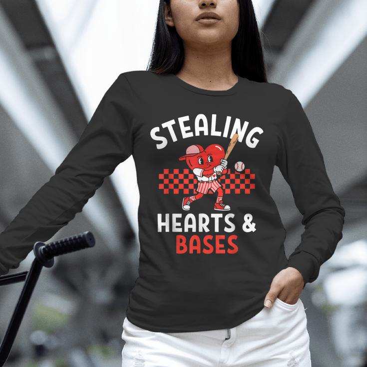 Boys Baseball Valentines Day Stealing Hearts Valentine Kids Unisex Long Sleeve T-Shirt Boys Baseball Valentines Day Stealing Hearts Valentine Kids Unisex Long Sleeve T-Shirt