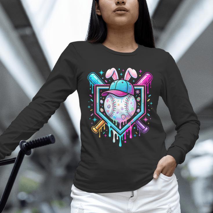 Bunny Baseball Hat With Ice Cream Easter Day Boys Kids Girls Unisex Long Sleeve T-Shirt