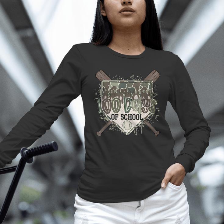 Camo 100 Days Of School Baseball Home Plate Drip Boy Kids Unisex Long Sleeve T-Shirt Camo 100 Days Of School Baseball Home Plate Drip Boy Kids Unisex Long Sleeve T-Shirt