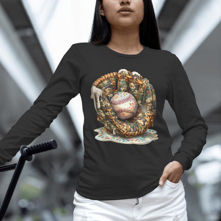 Camo Baseball Gloves Lifestyle 101 Apparel Drip Ice Cream Unisex Long Sleeve T-Shirt