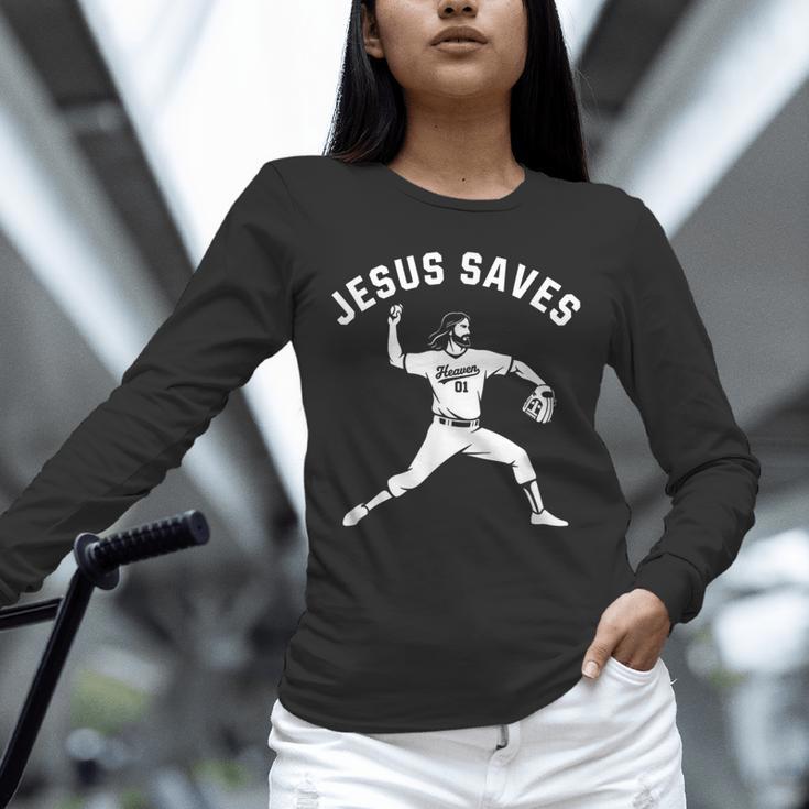 Christian Jesus Saves Baseball Pitcher Heaven 01 Sports Unisex Long Sleeve T-Shirt Christian Jesus Saves Baseball Pitcher Heaven 01 Sports Unisex Long Sleeve T-Shirt