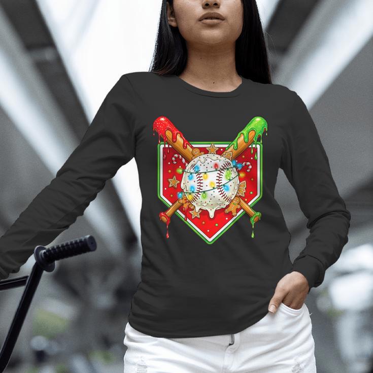Christmas Baseball Ice Cream Drip Men Women Kids Unisex Long Sleeve T-Shirt