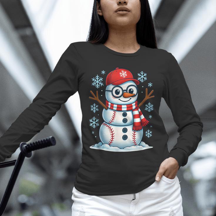 Christmas Baseball Snowman Xmas Pajamas Women Men Boys Unisex Long Sleeve T-Shirt Christmas Baseball Snowman Xmas Pajamas Women Men Boys Unisex Long Sleeve T-Shirt