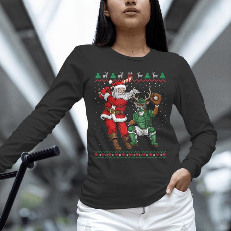 Christmas Santa Baseball Ugly Sweater Unisex Long Sleeve T-Shirt Christmas Santa Baseball Ugly Sweater Unisex Long Sleeve T-Shirt
