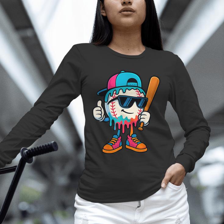 Cool Baseball Drip For Boys Ice Cream Drip Baseball Kids Unisex Long Sleeve T-Shirt Cool Baseball Drip For Boys Ice Cream Drip Baseball Kids Unisex Long Sleeve T-Shirt
