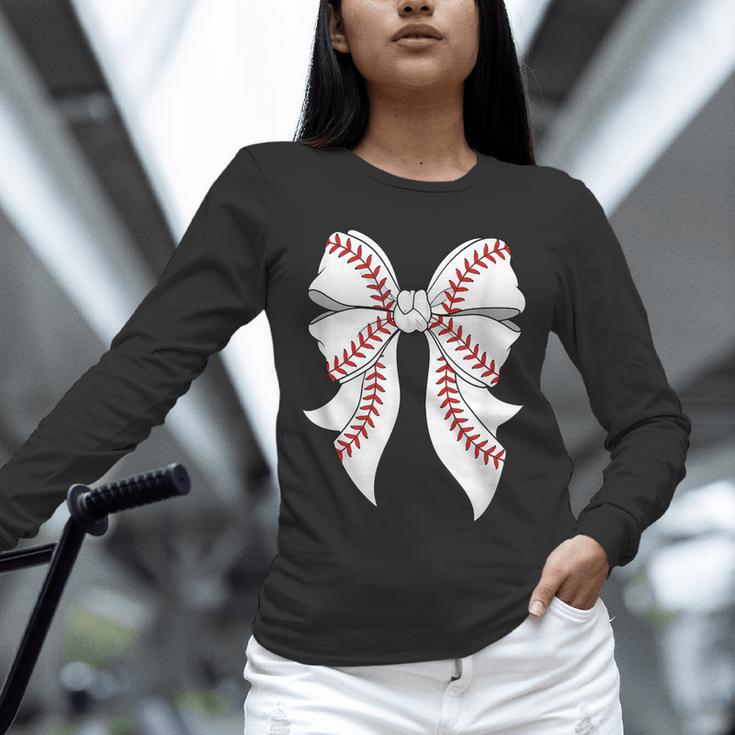 Cute Baseball Coquette Bow For Women Girls Baseball Mama Mom Unisex Long Sleeve T-Shirt Cute Baseball Coquette Bow For Women Girls Baseball Mama Mom Unisex Long Sleeve T-Shirt