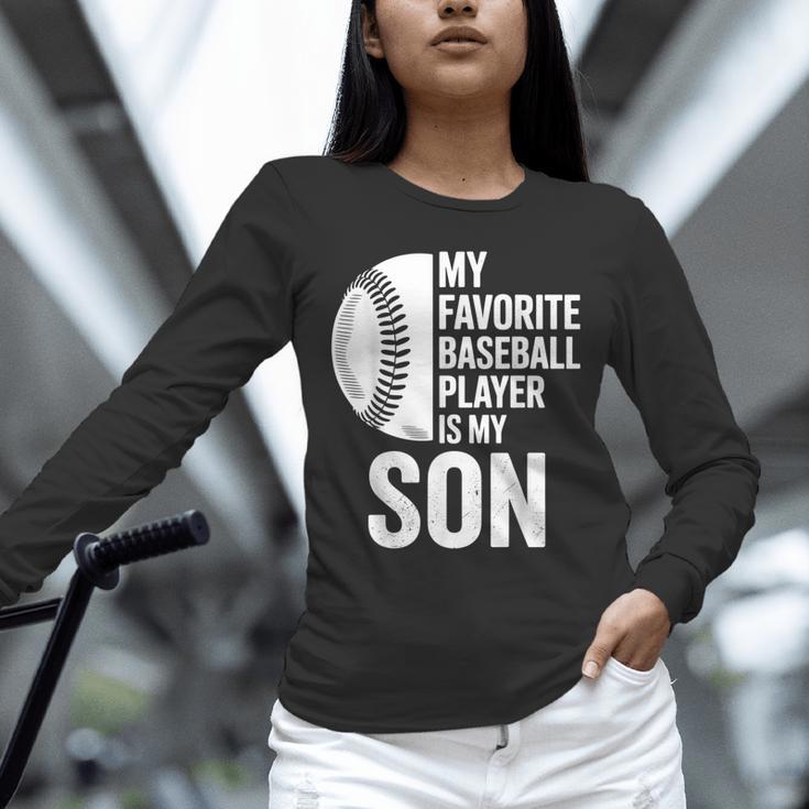 Cute Favorite Baseball Player Is My Son Women Men Unisex Long Sleeve T-Shirt Cute Favorite Baseball Player Is My Son Women Men Unisex Long Sleeve T-Shirt
