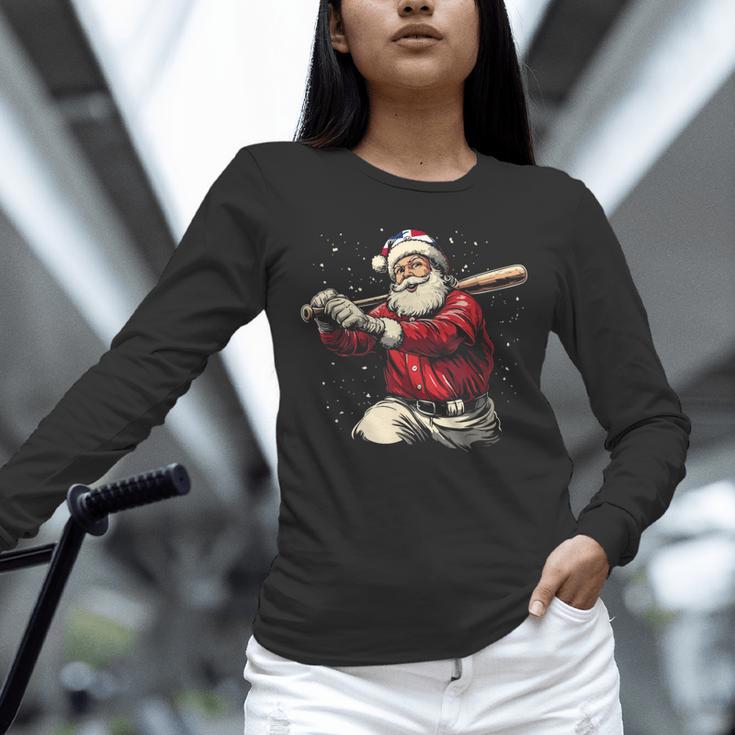 Dominican Santa Christmas Beisbol Baseball Dominicano Unisex Long Sleeve T-Shirt