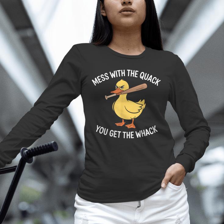Duck And Baseball Bat Mess With The Quack You Get Whack Unisex Long Sleeve T-Shirt Duck And Baseball Bat Mess With The Quack You Get Whack Unisex Long Sleeve T-Shirt