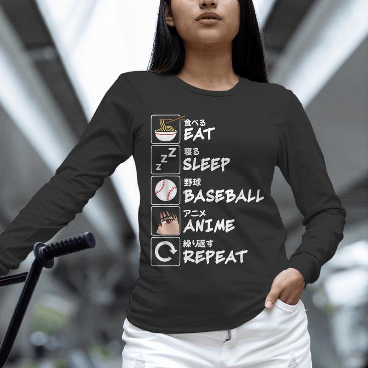 Eat Sleep Baseball Anime Repeat Japanese Otaku Unisex Long Sleeve T-Shirt