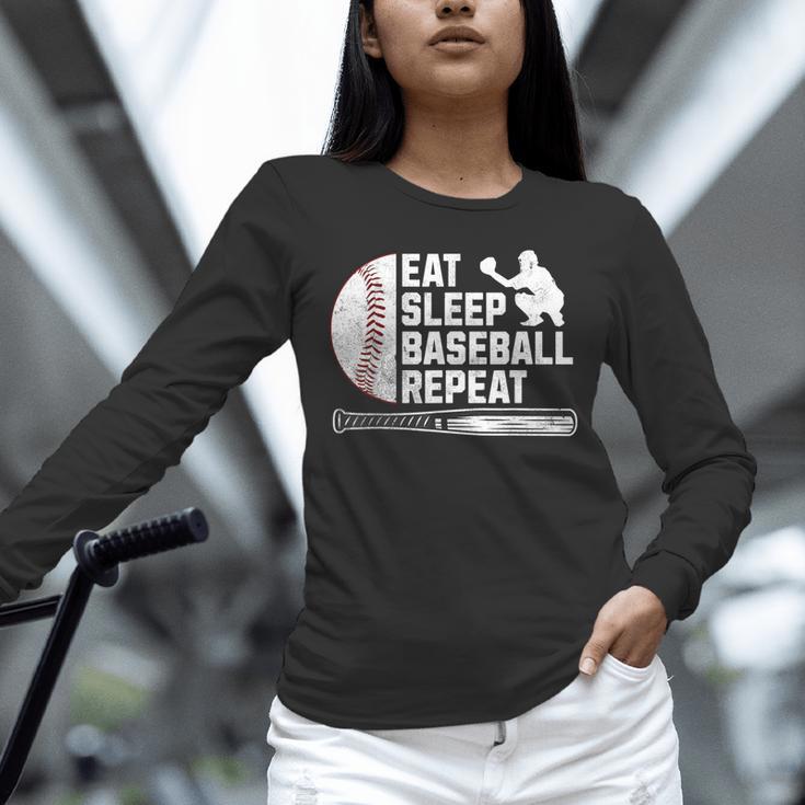 Eat Sleep Baseball Repeat Baseball Player Men Boys Unisex Long Sleeve T-Shirt Eat Sleep Baseball Repeat Baseball Player Men Boys Unisex Long Sleeve T-Shirt