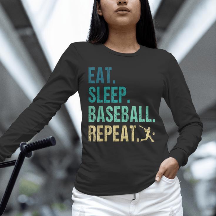 Eat Sleep Baseball Repeat Baseball Player Baseball Unisex Long Sleeve T-Shirt