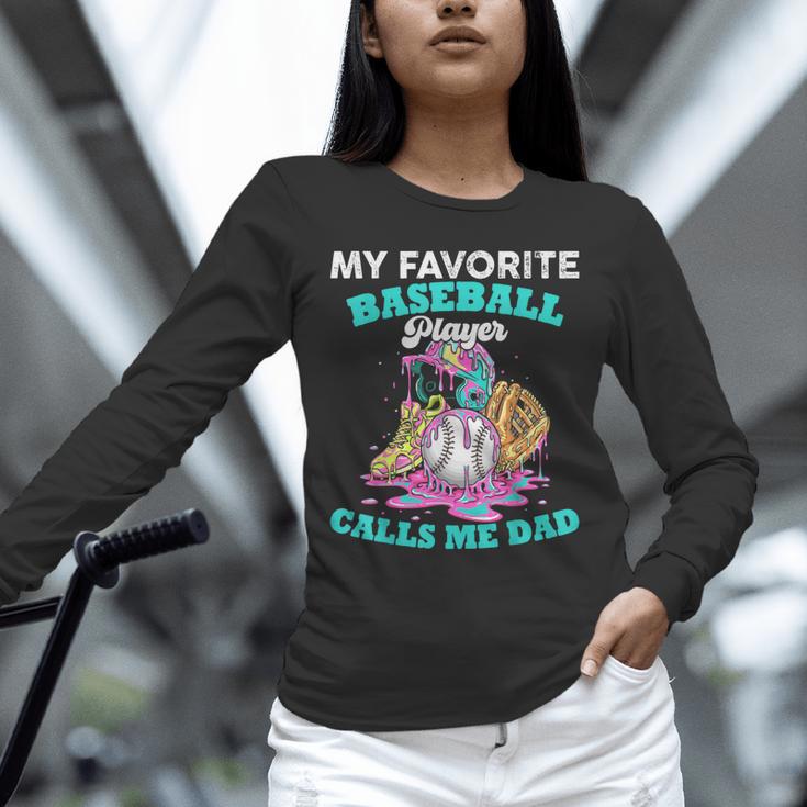 My Favorite Baseball Player Calls Me Dad Ice Cream Drip Unisex Long Sleeve T-Shirt My Favorite Baseball Player Calls Me Dad Ice Cream Drip Unisex Long Sleeve T-Shirt
