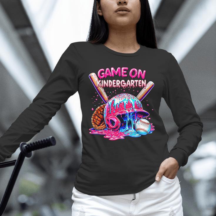 Game Kindergarten Baseball Ice Cream Drip On Back To School Unisex Long Sleeve T-Shirt