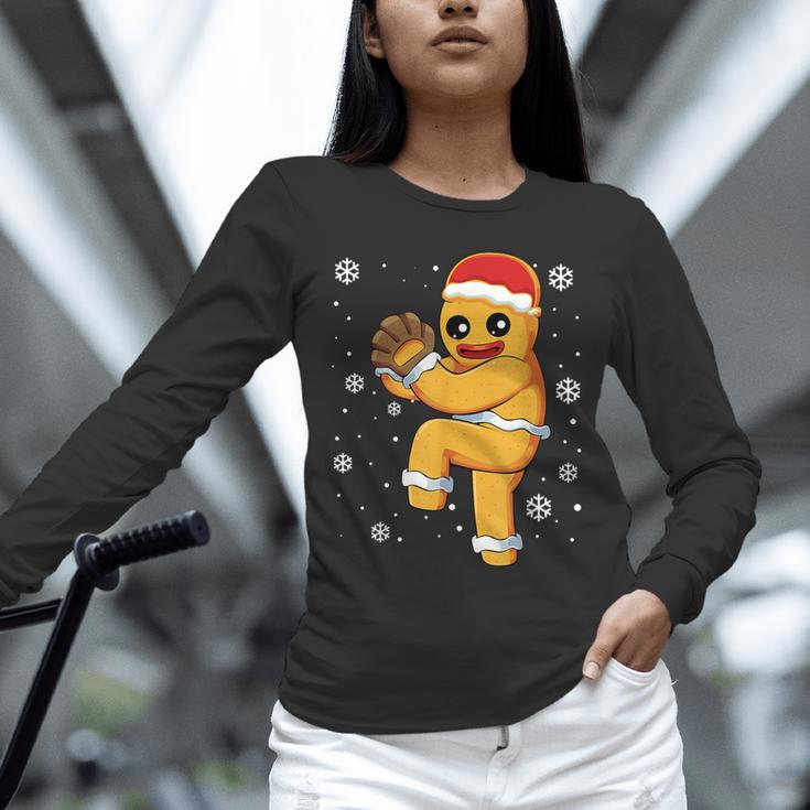 Gingerbread Man Baseball Christmas Unisex Long Sleeve T-Shirt