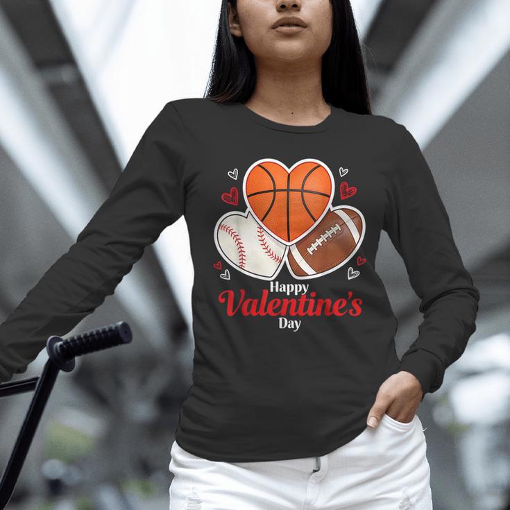Happy Valentine’s Basketball Football Valentine Baseball Unisex Long Sleeve T-Shirt Happy Valentine’s Basketball Football Valentine Baseball Unisex Long Sleeve T-Shirt