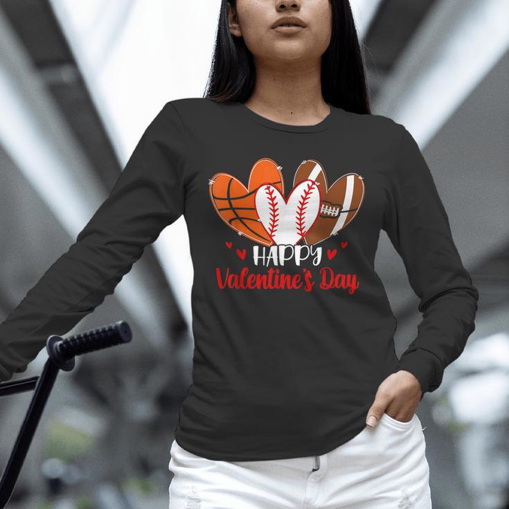 Happy Valentines Day Shirt Boys Basketball Baseball Football Unisex Long Sleeve T-Shirt