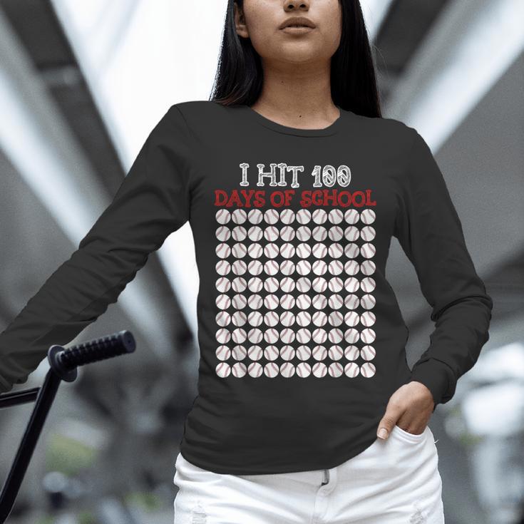 I Hit 100 Days Of School Baseball Lover Teacher Student Unisex Long Sleeve T-Shirt I Hit 100 Days Of School Baseball Lover Teacher Student Unisex Long Sleeve T-Shirt