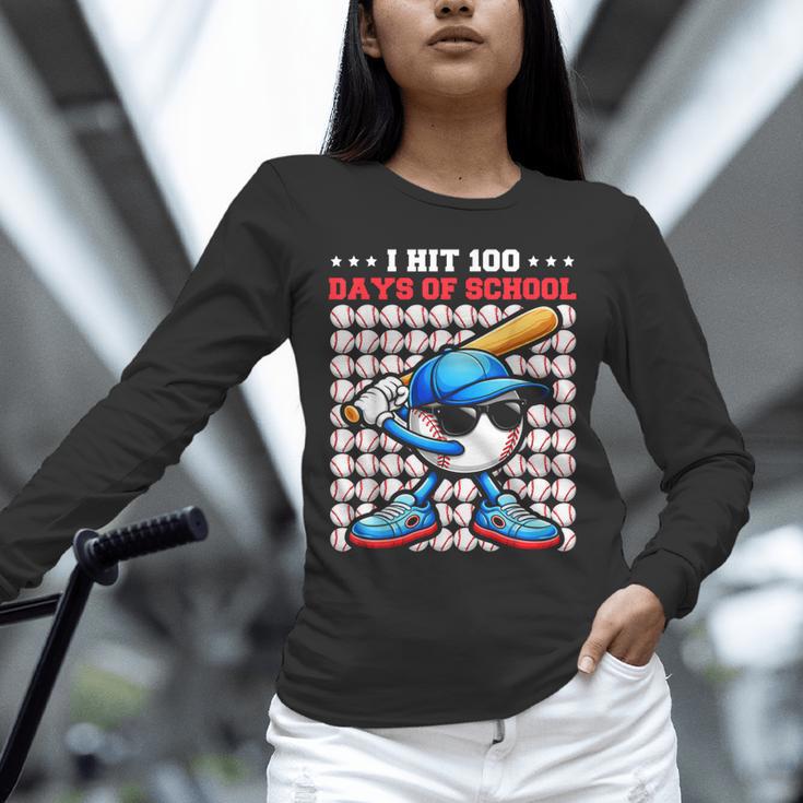 I Hit 100 Days Of School Baseball Player Kids Boys Son Unisex Long Sleeve T-Shirt I Hit 100 Days Of School Baseball Player Kids Boys Son Unisex Long Sleeve T-Shirt