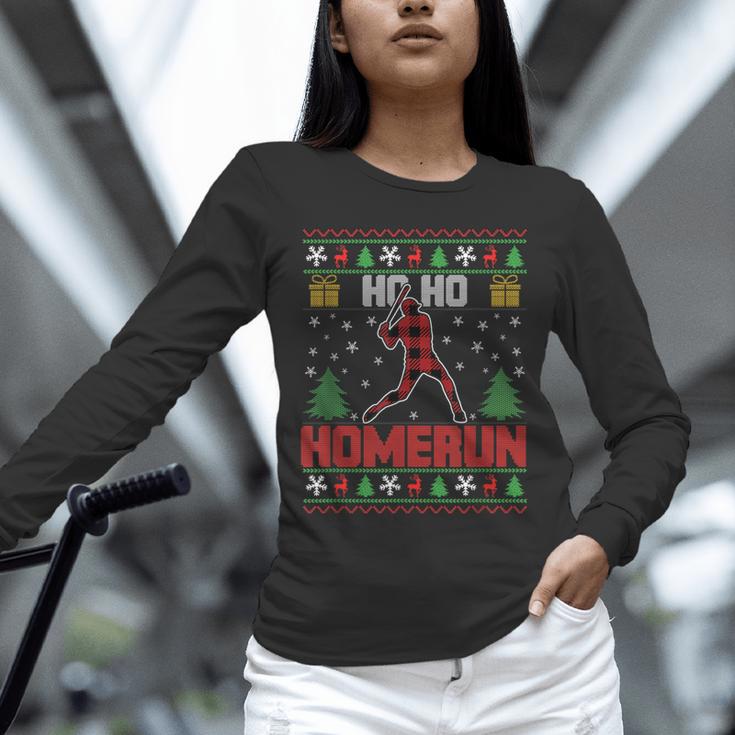Ho Ho Homerun Xmas Sports Player Baseball Ugly Christmas Unisex Long Sleeve T-Shirt Ho Ho Homerun Xmas Sports Player Baseball Ugly Christmas Unisex Long Sleeve T-Shirt