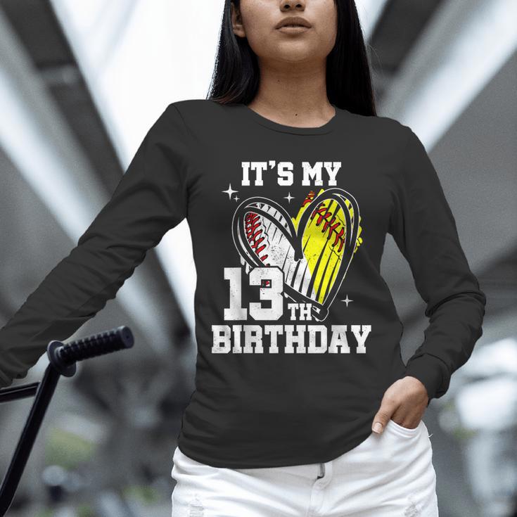It's My 13th Birthday Baseball Softball Heart 13 Year Old Unisex Long Sleeve T-Shirt It's My 13th Birthday Baseball Softball Heart 13 Year Old Unisex Long Sleeve T-Shirt