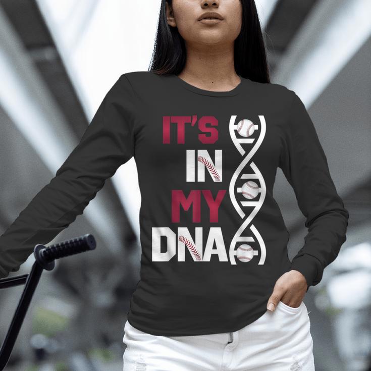 ITS In My DNA Baseball Sport Player Saying Unisex Long Sleeve T-Shirt ITS In My DNA Baseball Sport Player Saying Unisex Long Sleeve T-Shirt