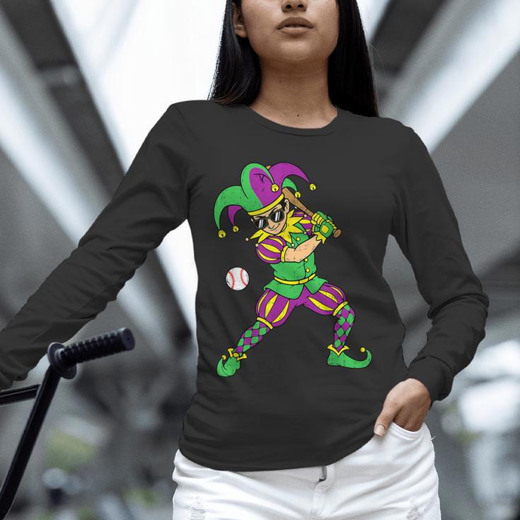 Jester Baseball Mardi Gras Carnival Sport Men Boy Teen Kids Unisex Long Sleeve T-Shirt