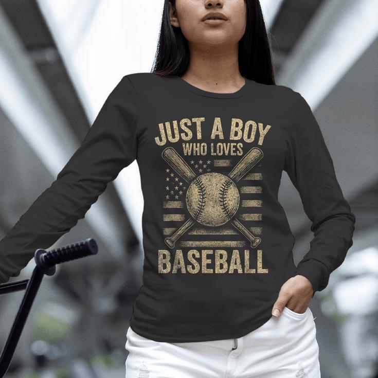 Just a Boy Who Loves Baseball Unisex Long Sleeve T-Shirt Just a Boy Who Loves Baseball Unisex Long Sleeve T-Shirt