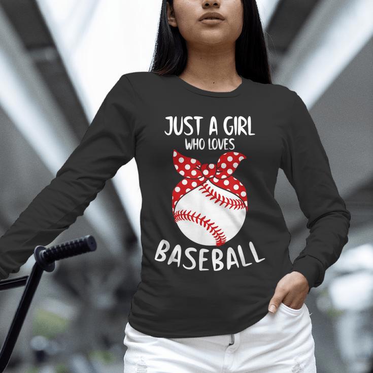 Just A Girl Who Loves Baseball Cute Retro Baseball Lover Unisex Long Sleeve T-Shirt Just A Girl Who Loves Baseball Cute Retro Baseball Lover Unisex Long Sleeve T-Shirt