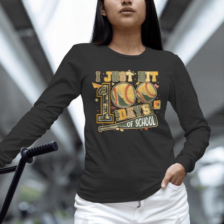 I Just Hit 100 Days Of School Baseball Camo Boys Kid Toddler Unisex Long Sleeve T-Shirt I Just Hit 100 Days Of School Baseball Camo Boys Kid Toddler Unisex Long Sleeve T-Shirt