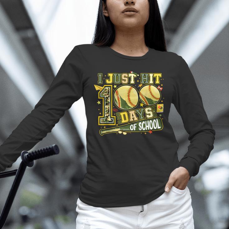 I Just Hit 100 Days Of School Baseball Teacher Boy Girl Kid Unisex Long Sleeve T-Shirt I Just Hit 100 Days Of School Baseball Teacher Boy Girl Kid Unisex Long Sleeve T-Shirt