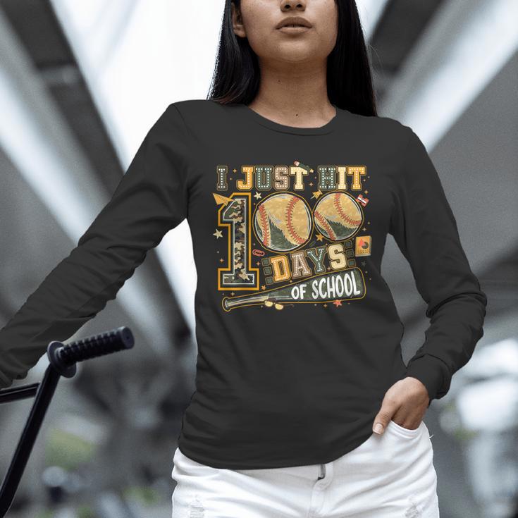I Just Hit 100 Days Of School Camo Baseball Boy Kids Teacher Unisex Long Sleeve T-Shirt I Just Hit 100 Days Of School Camo Baseball Boy Kids Teacher Unisex Long Sleeve T-Shirt